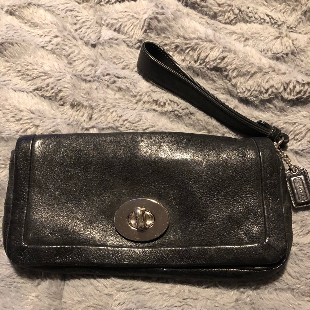Coach black clutch